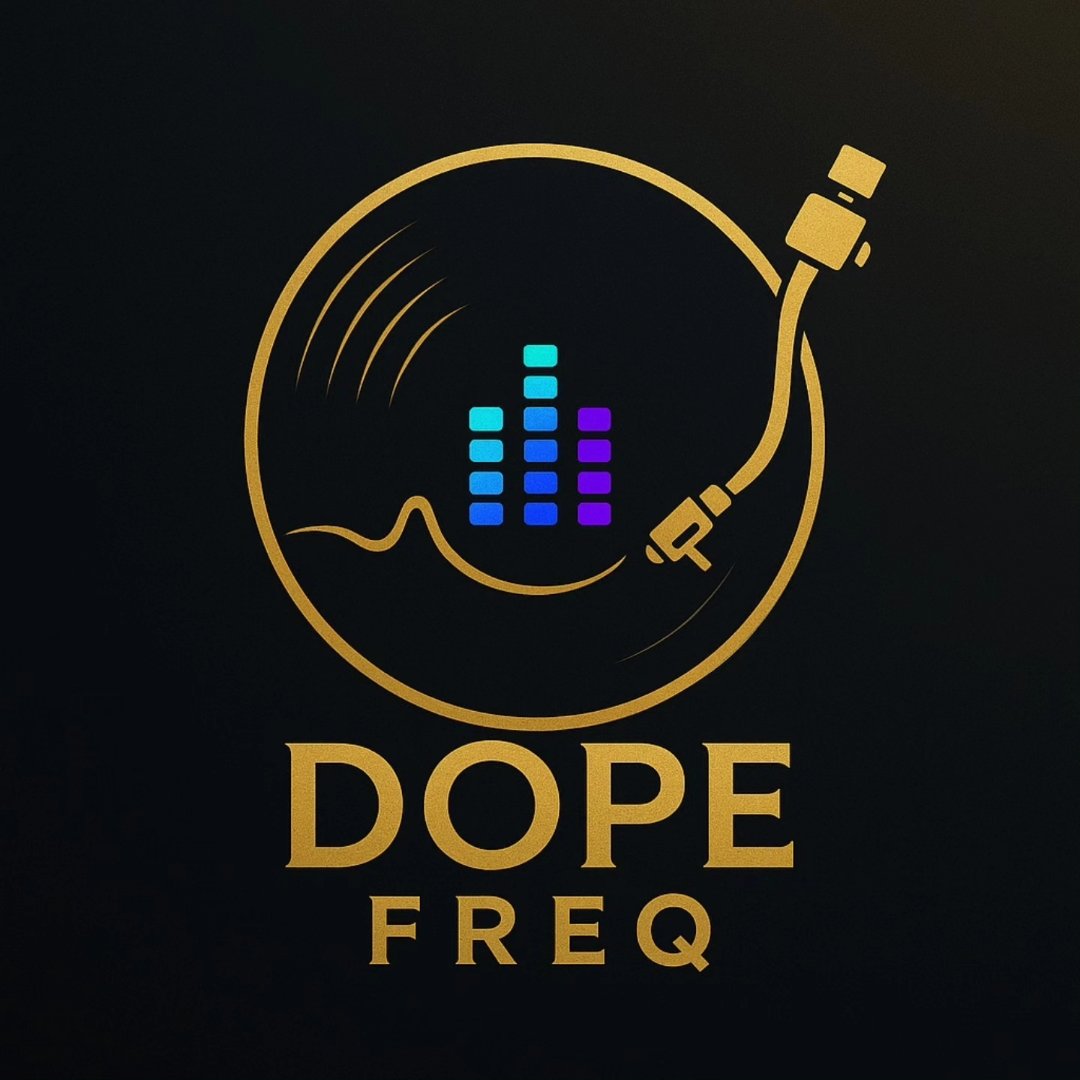 DOPE FREQ gold vinyl logo